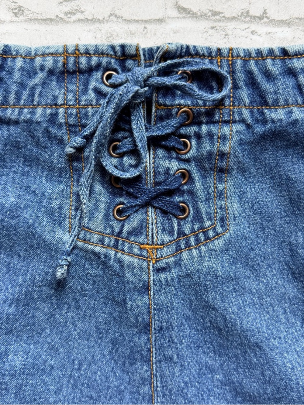 Vintage 90s UNIONBAY Blue Denim Mini Skort - Picture 4 of 9